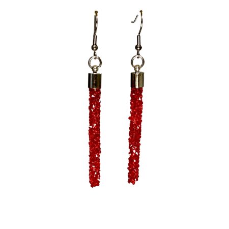 All That Glitters Red (silver) Earrings