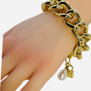 Lock, Stock, and Pearl Clasp Bracelet