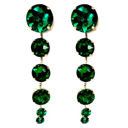 Bring the Bling Earrings (emerald green-gold)