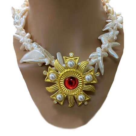 Imperial Palace Necklace (orange-red)