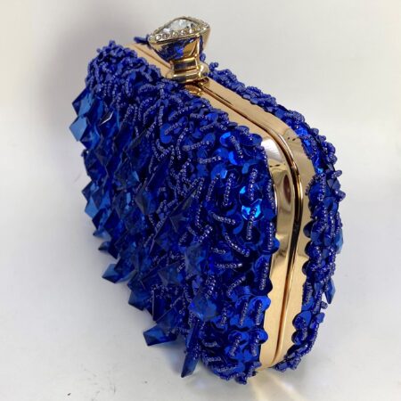Sequins of Events Handbag (cobalt) side view