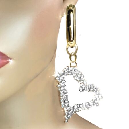 Convertible Earring Add-ons Rhinestone Hearts